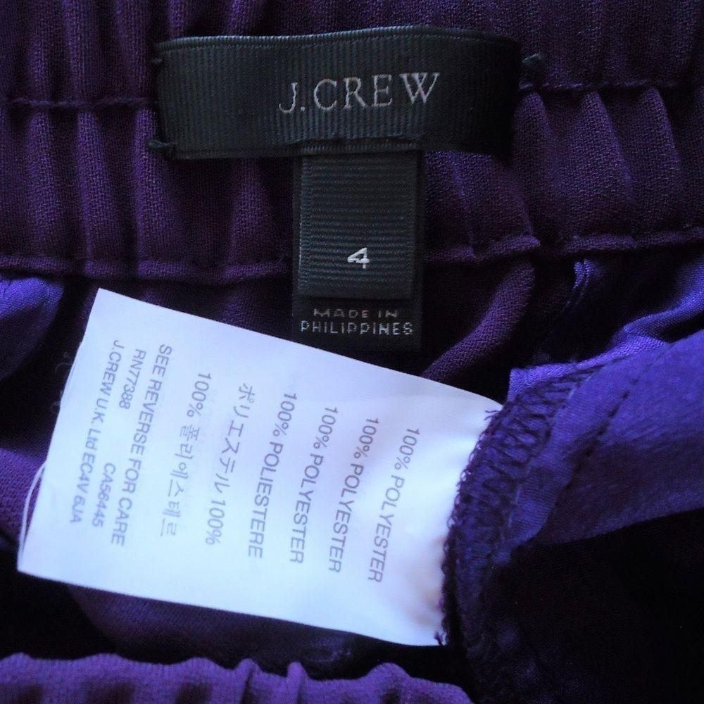 NWOT J. CREW SZ 4 GRAPE PURPLE JOGGERS HAREM PANTS - Picture 8 of 8